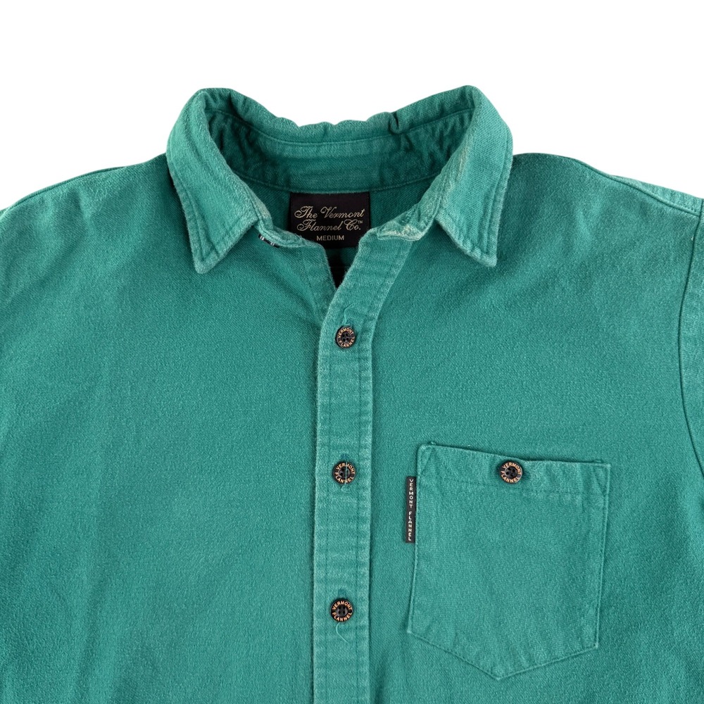 The Vermont Flannel Co. Shirt Men's Medium Teal Long Sleeve Button Up‎